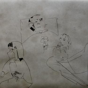 Trio, burin sur cuivre.