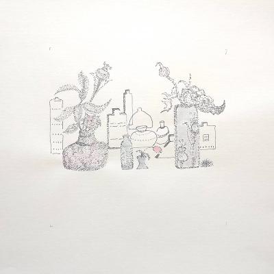 Something 5, technique mixte sur papier aquarelle, 30X30cm, 2024