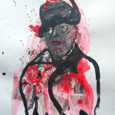 The mother, encre, 50x65 cm, 2025