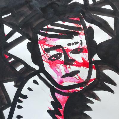 Jeune, encre, 50x65 cm, 2025