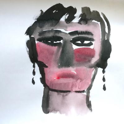 Miranda, encre, 50x65 cm, 2025