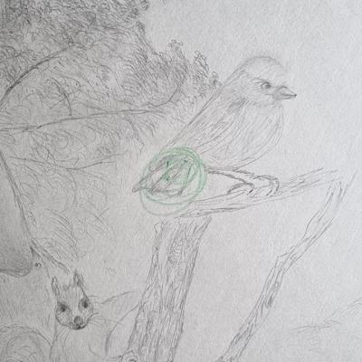 Les Constellations / Planète C, détail, 64x94 cm, 2025