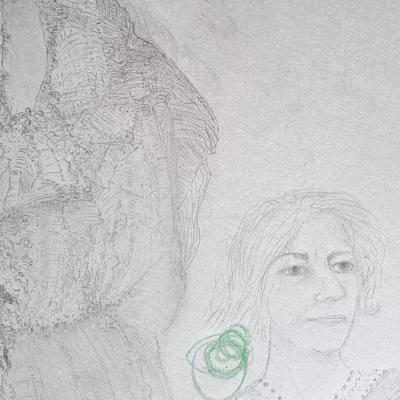 Les Constellations / Planète C, détail, 64x94 cm, 2025