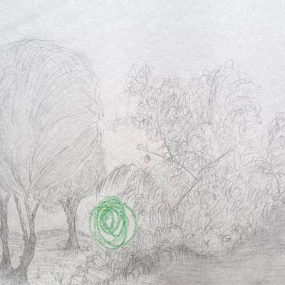 Les Constellations / Planète C, détail, 64x94 cm, 2025