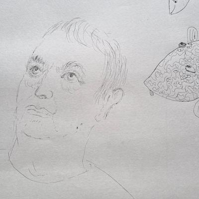 Les Constellations / Planète L'homme aux mérous, détail, 64x94 cm, 2025