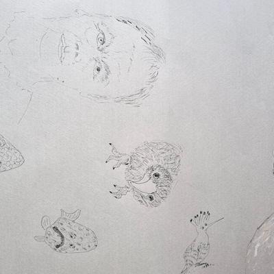 Les Constellations / Planète L'homme aux mérous, détail, 64x94 cm, 2025